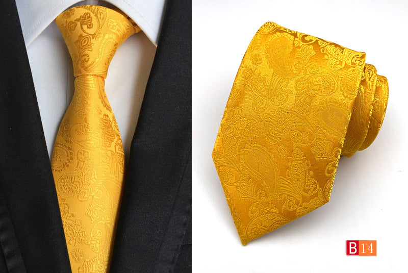 Men's Jacquard Polyester Tie – Classic Stripe Business & Casual Necktie
