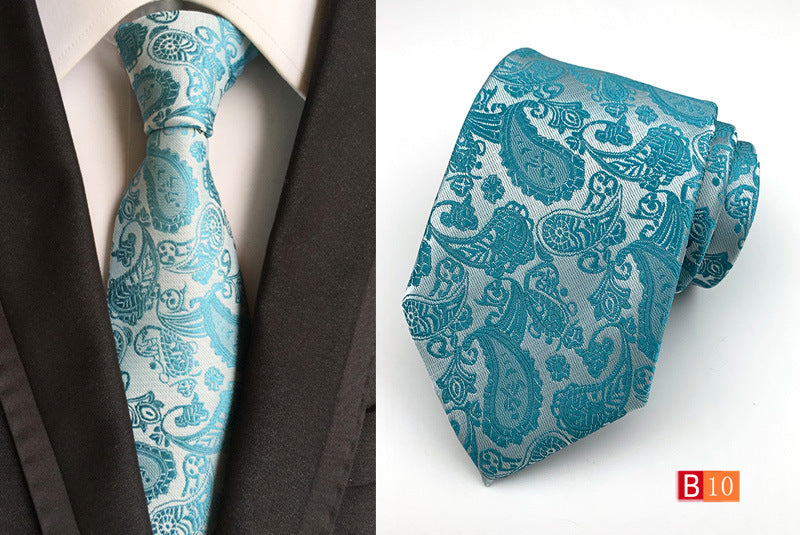 Men's Jacquard Polyester Tie – Classic Stripe Business & Casual Necktie