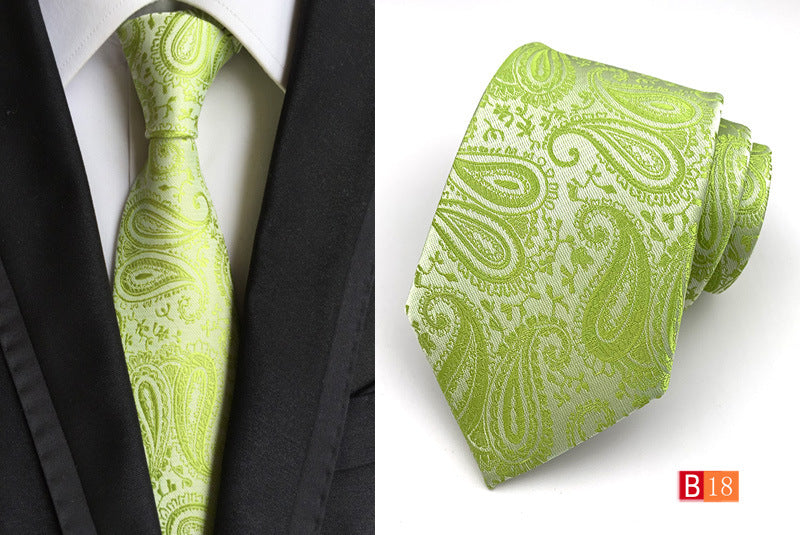 Men's Jacquard Polyester Tie – Classic Stripe Business & Casual Necktie
