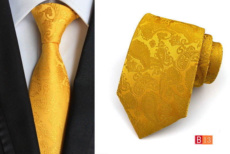 Men's Jacquard Polyester Tie – Classic Stripe Business & Casual Necktie
