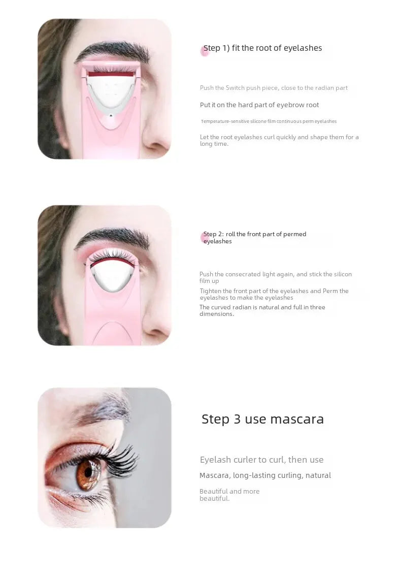 Electric Heated Eyelash Curler – Long-Lasting Curl for Natural Lashes