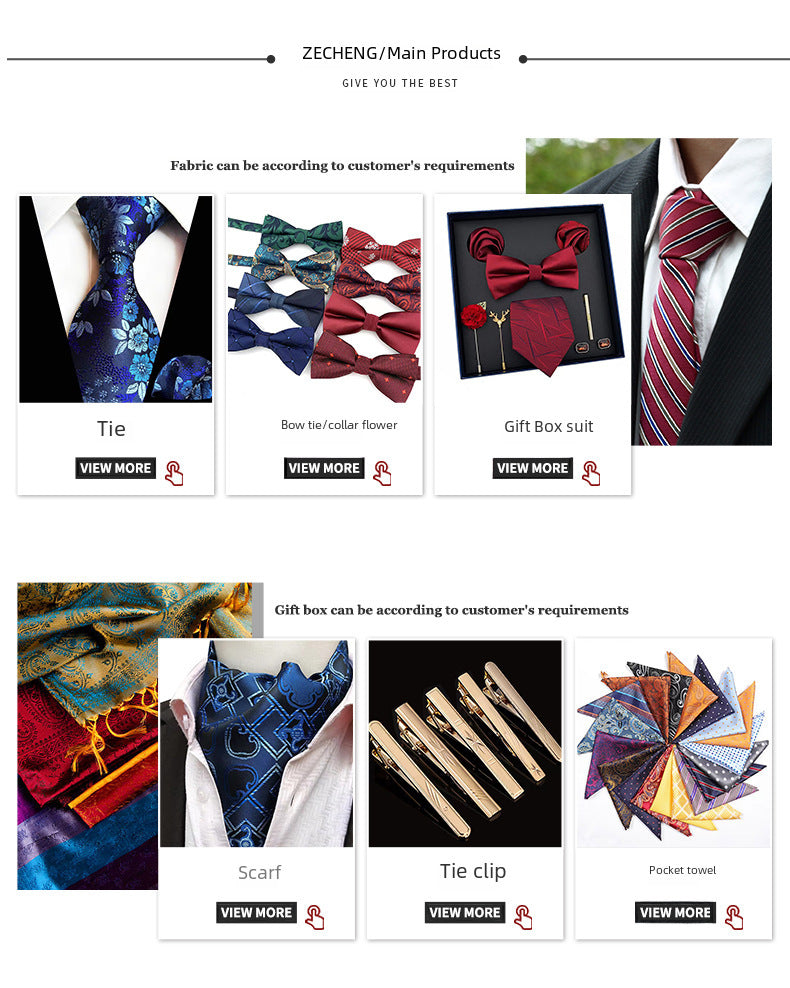 Men's Jacquard Polyester Tie – Classic Stripe Business & Casual Necktie
