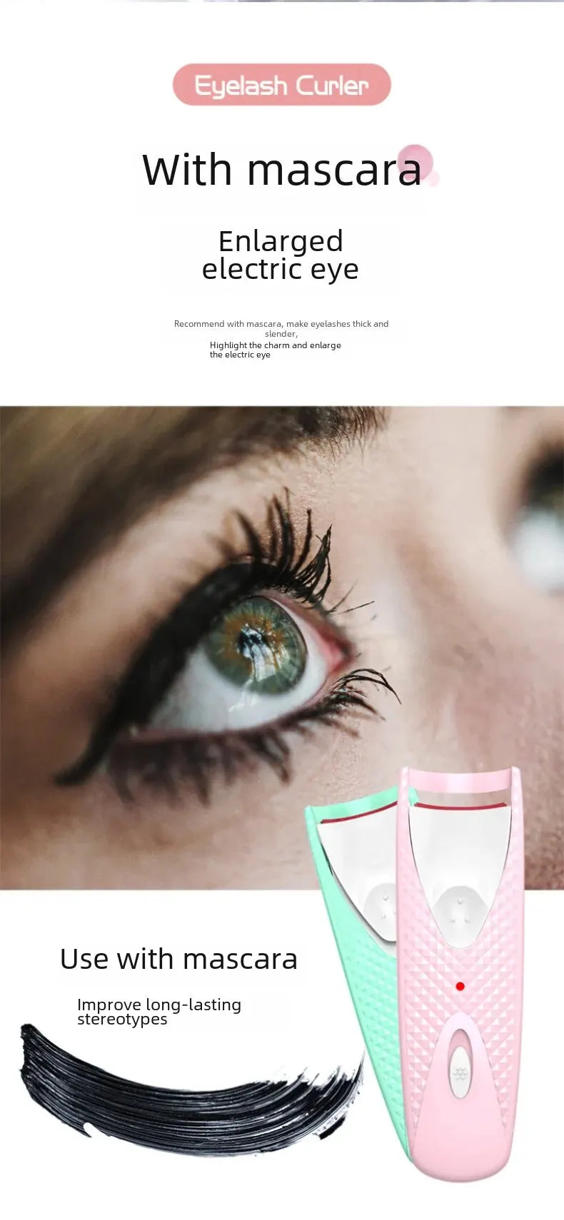 Electric Heated Eyelash Curler – Long-Lasting Curl for Natural Lashes