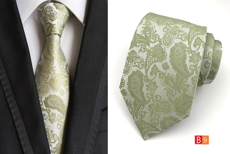 Men's Jacquard Polyester Tie – Classic Stripe Business & Casual Necktie