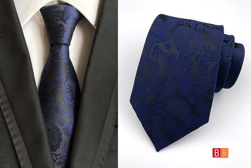 Men's Jacquard Polyester Tie – Classic Stripe Business & Casual Necktie