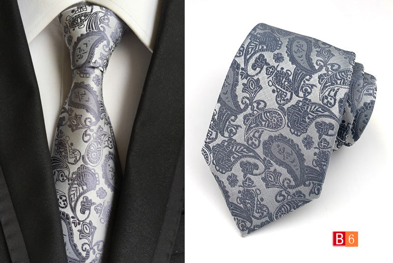 Men's Jacquard Polyester Tie – Classic Stripe Business & Casual Necktie