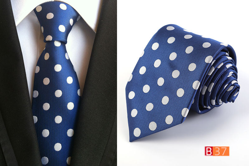 Men's Jacquard Polyester Tie – Classic Stripe Business & Casual Necktie