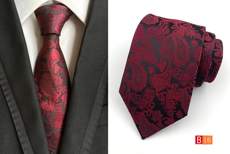 Men's Jacquard Polyester Tie – Classic Stripe Business & Casual Necktie