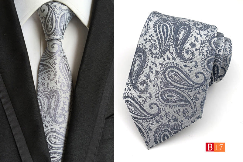 Men's Jacquard Polyester Tie – Classic Stripe Business & Casual Necktie