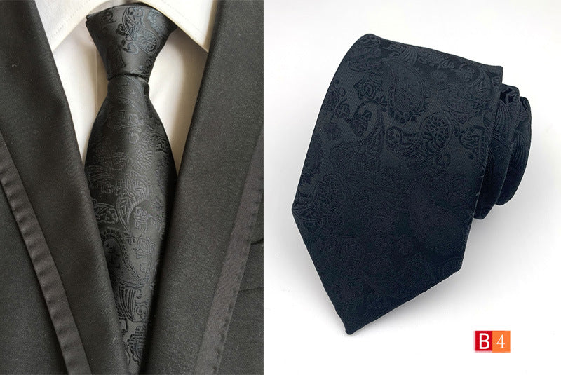 Men's Jacquard Polyester Tie – Classic Stripe Business & Casual Necktie