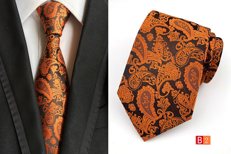 Men's Jacquard Polyester Tie – Classic Stripe Business & Casual Necktie