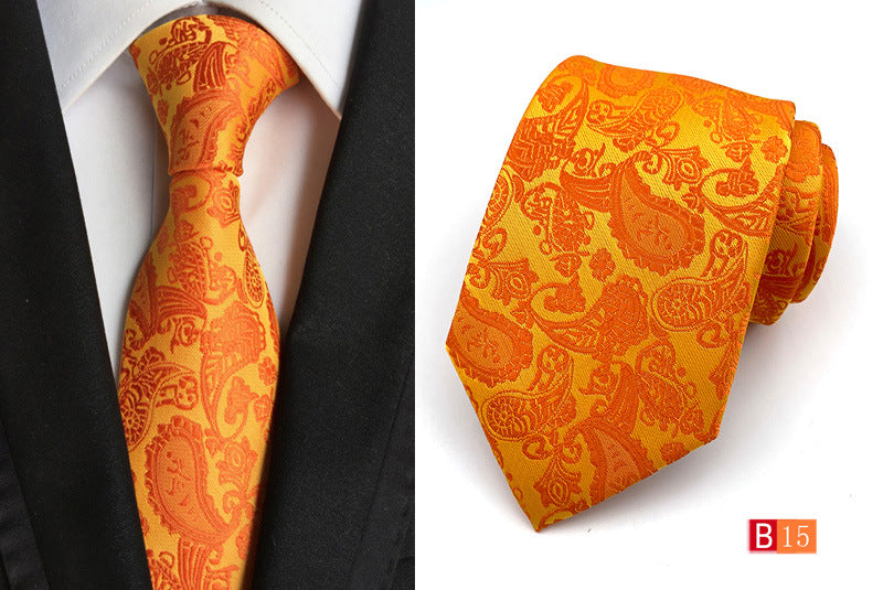 Men's Jacquard Polyester Tie – Classic Stripe Business & Casual Necktie