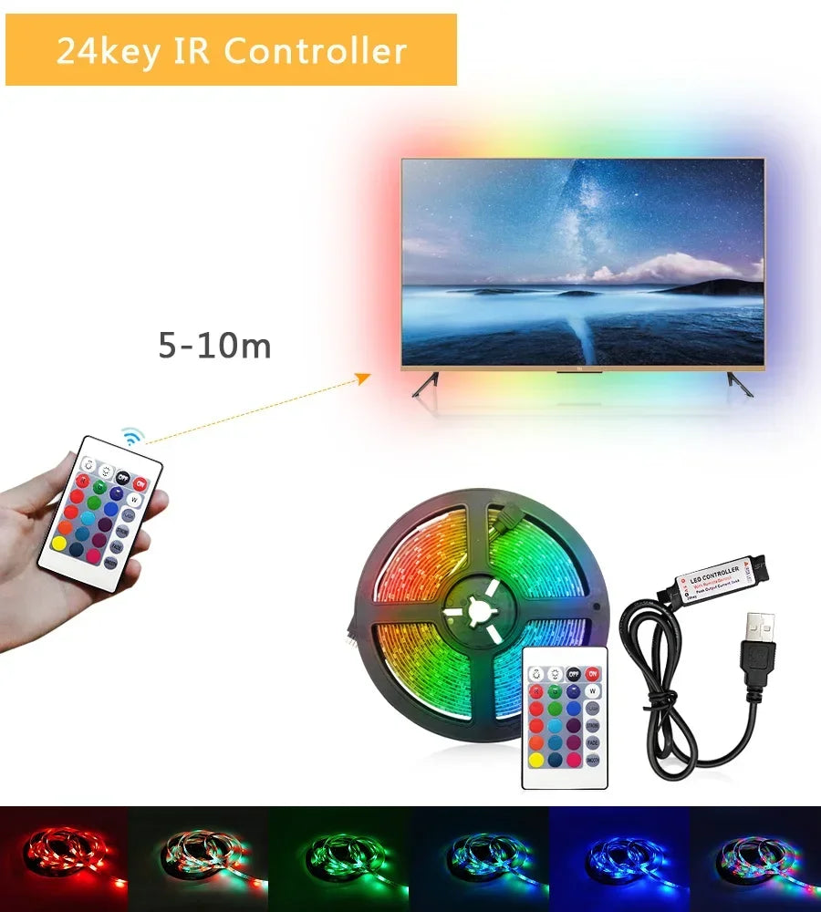 RGB LED Strip Lights — Bluetooth & WiFi Smart Color Changing Lights (1M–30M)
