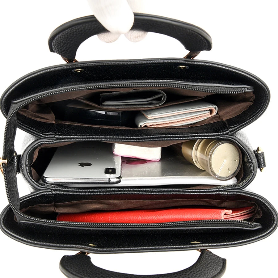 Women's Crossbody Bag – Lychee Pattern PU Leather Handbag