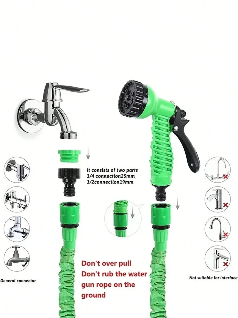 Expandable Garden Hose 25FT-200FT with High-Pressure Spray Nozzle