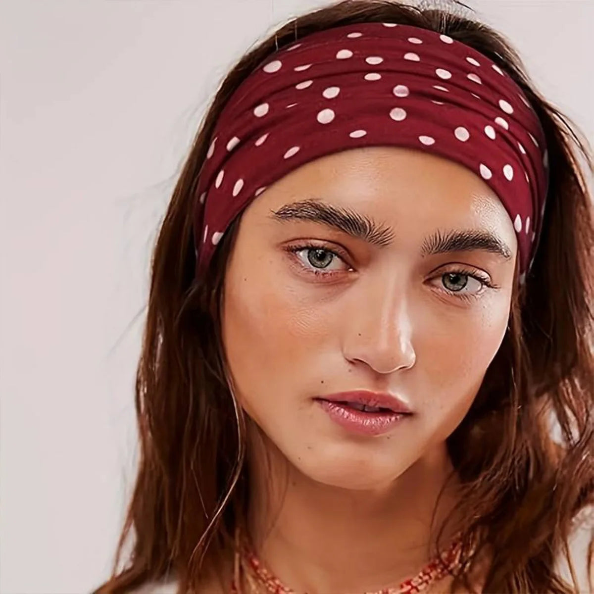 Y2K Retro Boho Wide Headbands – Stretch Dot Hair Accessories for Women | Yoga & Daily Wear