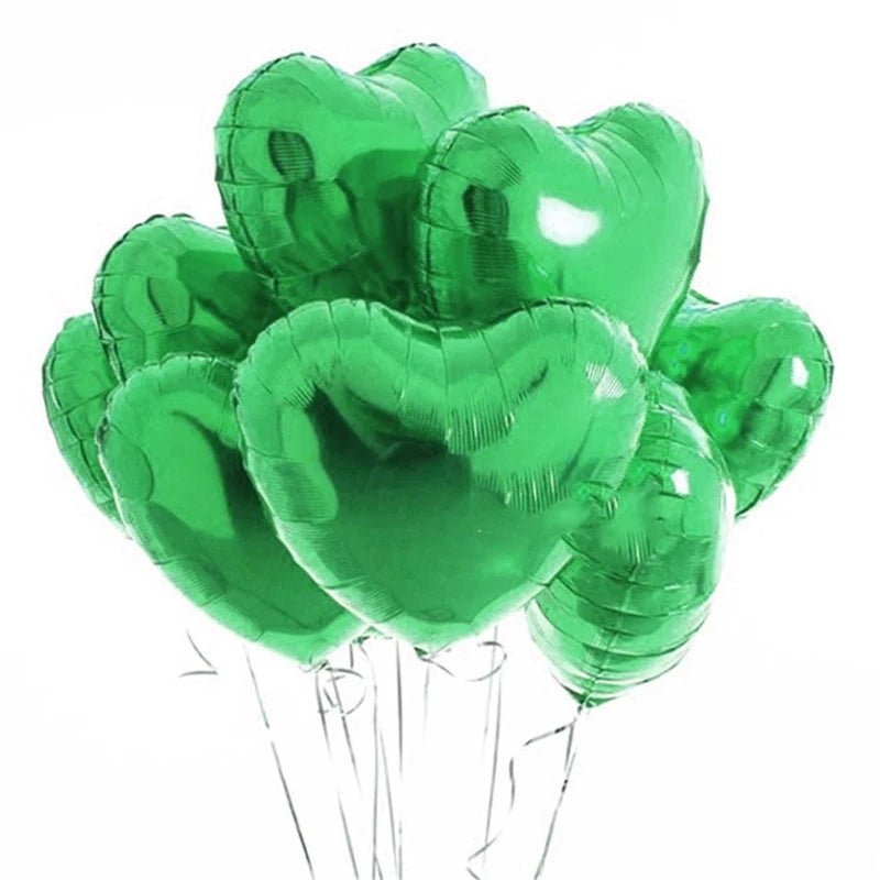 Heart Shape Foil Balloons – 18 Inch Party Decorations (10 Pack)