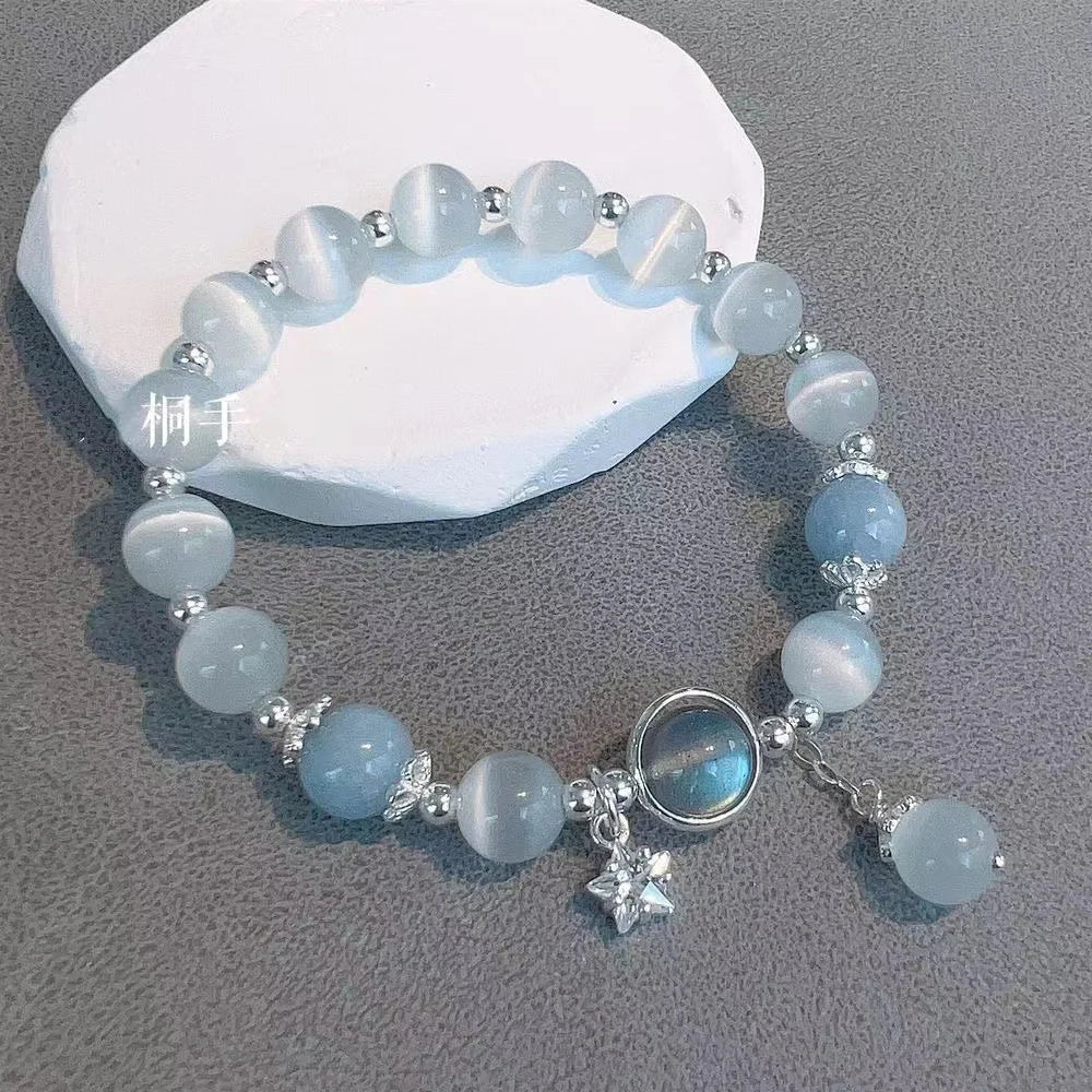 Crystal Beads Charm Bracelet – Korean Style Jewelry Gift for Women & Girls