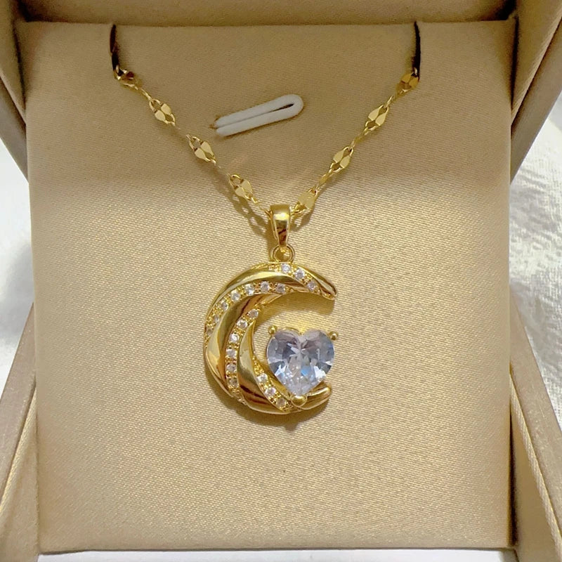 Elegant Heart-Shaped Pendant Necklace – Mother's Day Gift for Best Friends