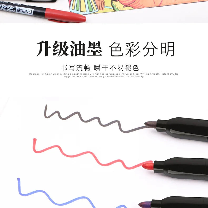 6 PCS Permanent Marker Pens – Waterproof Manga Drawing Markers for Art & School