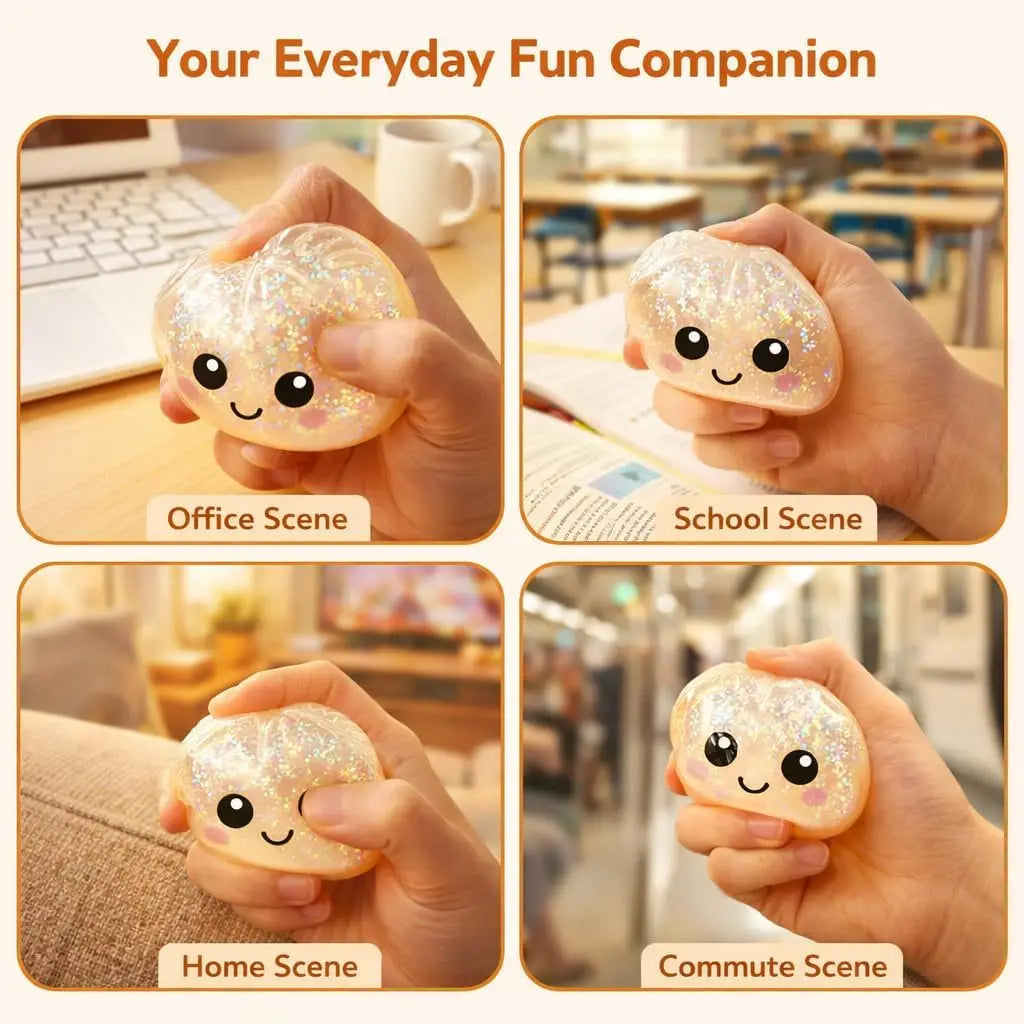 Large Dumpling Stress Ball – Colorful Squishy Sensory Toy for Anxiety Relief