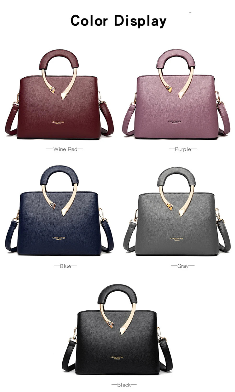 Women's Crossbody Bag – Lychee Pattern PU Leather Handbag