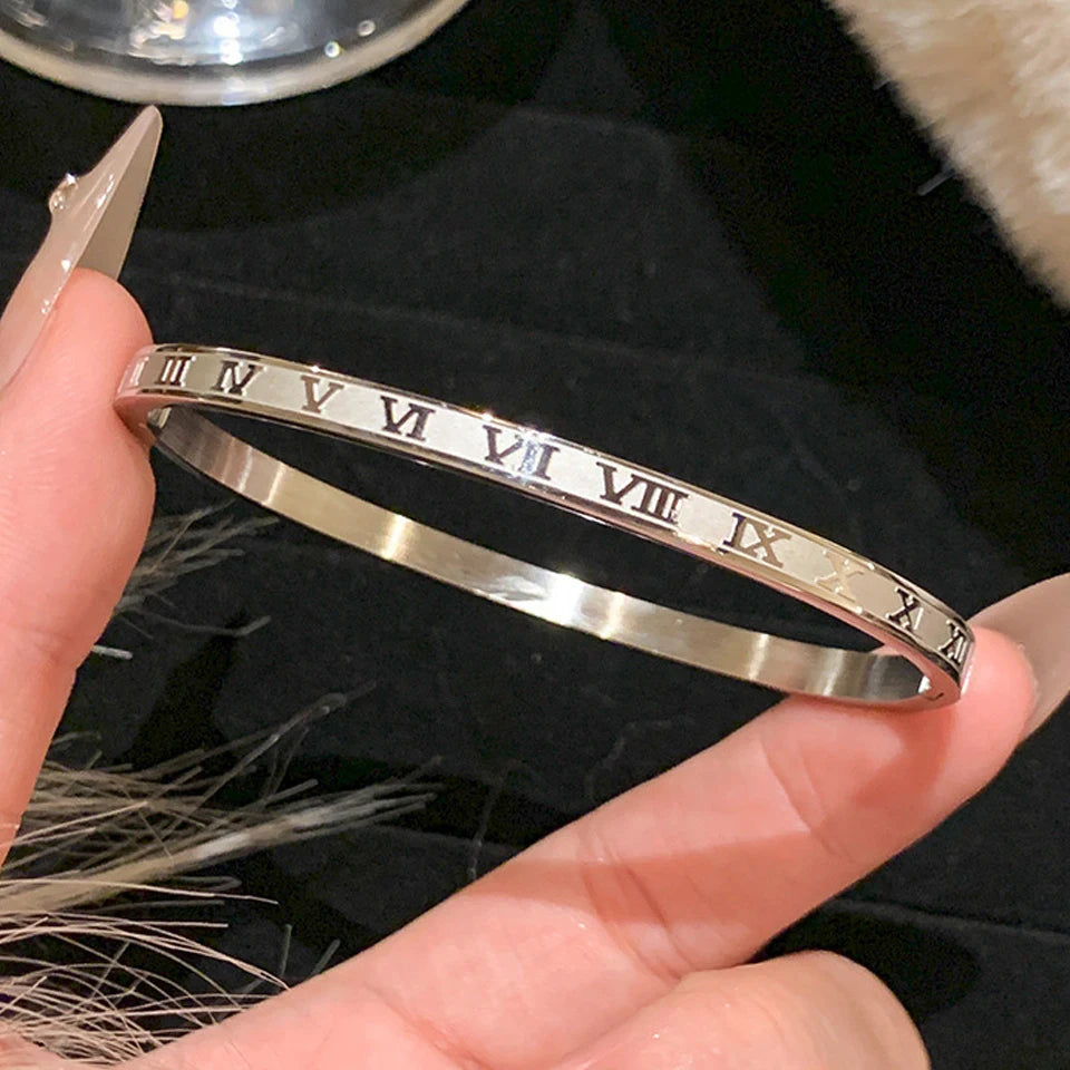 Sparkling Zirconia Stackable Bangle Set – Non-Fading Stainless Steel Bracelets for Women