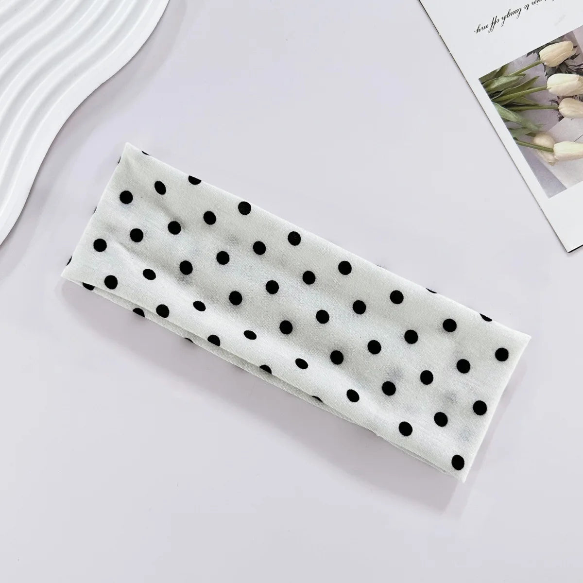 Y2K Retro Boho Wide Headbands – Stretch Dot Hair Accessories for Women | Yoga & Daily Wear