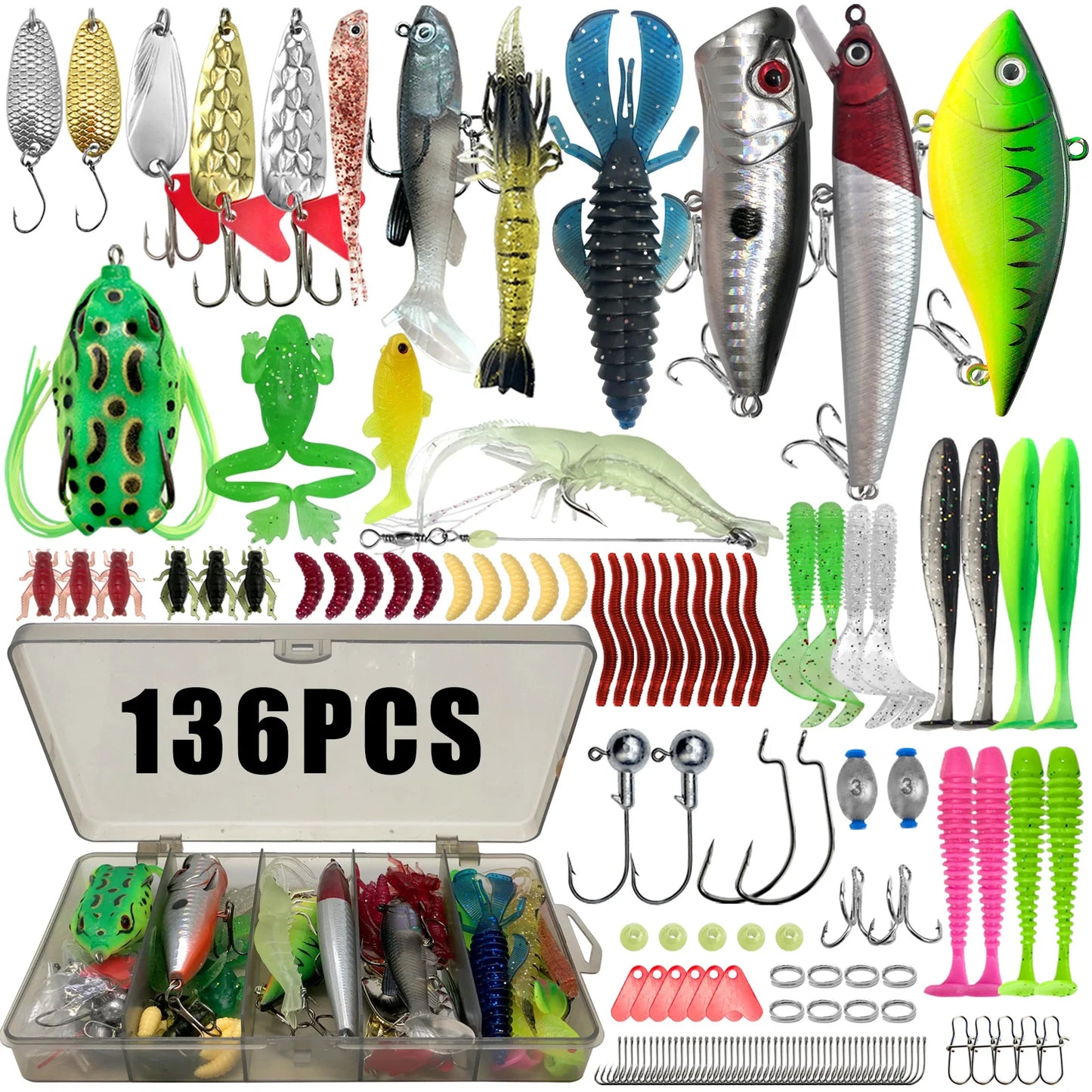 Fishing Lure Kit – Multi-Lure Tackle Box Set for Bass, Trout & Pike