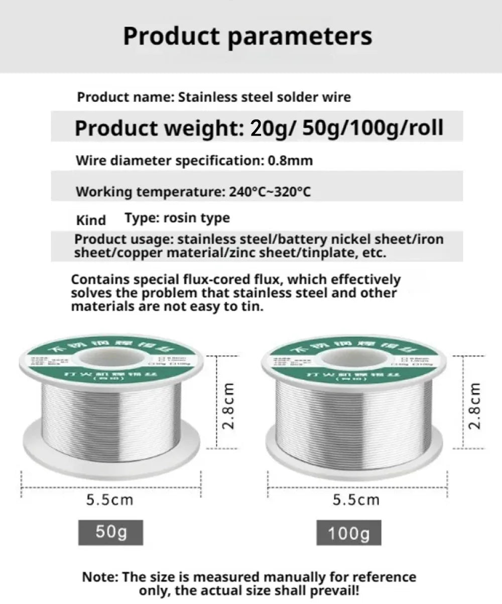 Rosin Core Soldering Wire — No-Clean Flux 2.0% | 0.8mm & 1.0mm