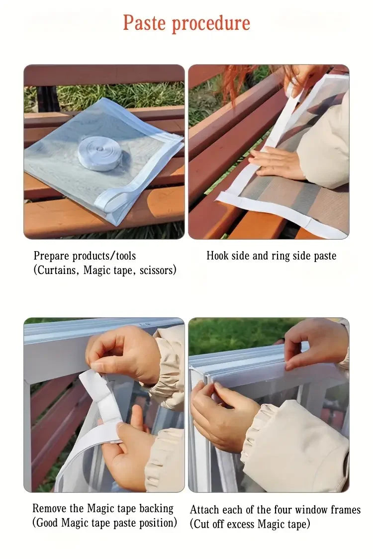 Mosquito-Proof Window & Door Screen – Custom Size Mesh Net (White)