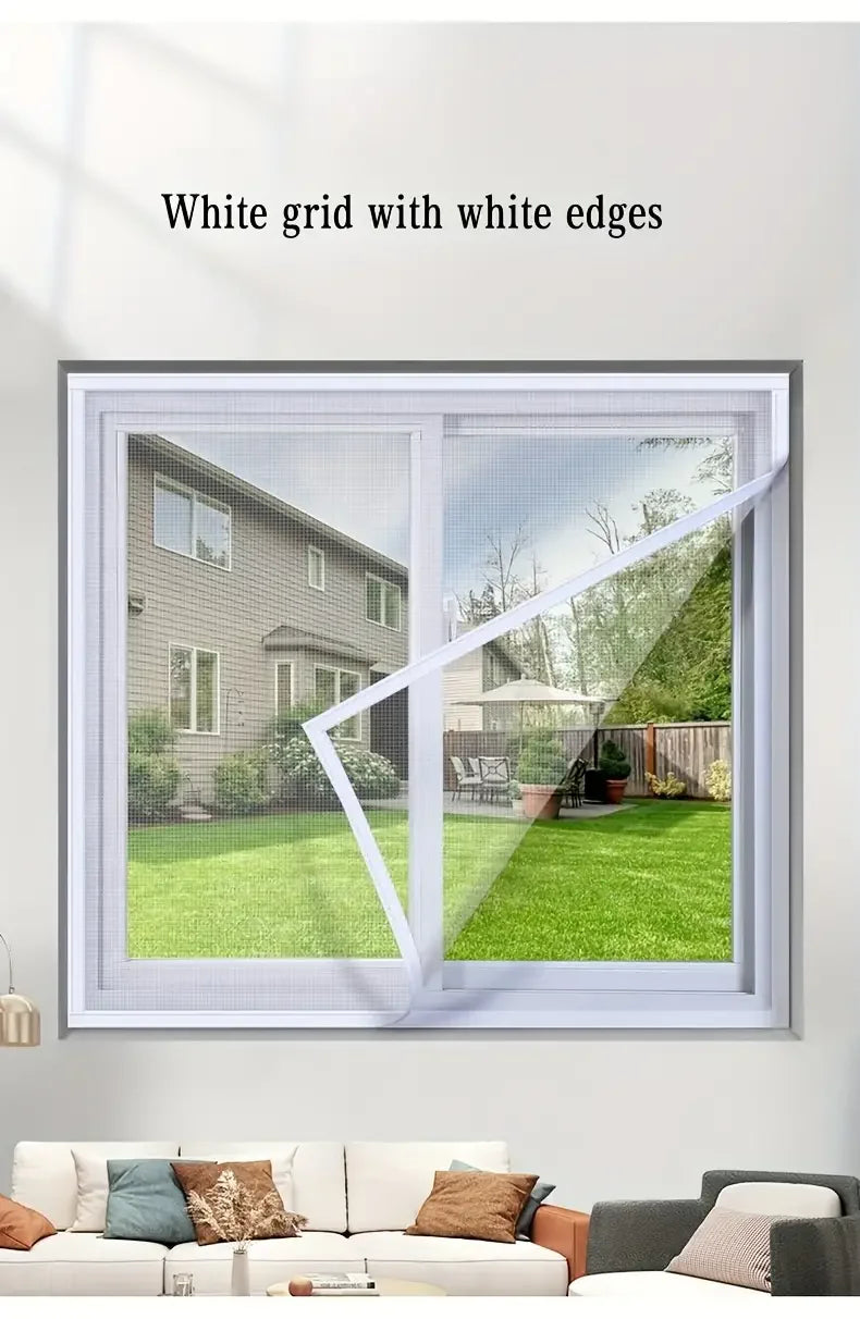 Mosquito-Proof Window & Door Screen – Custom Size Mesh Net (White)