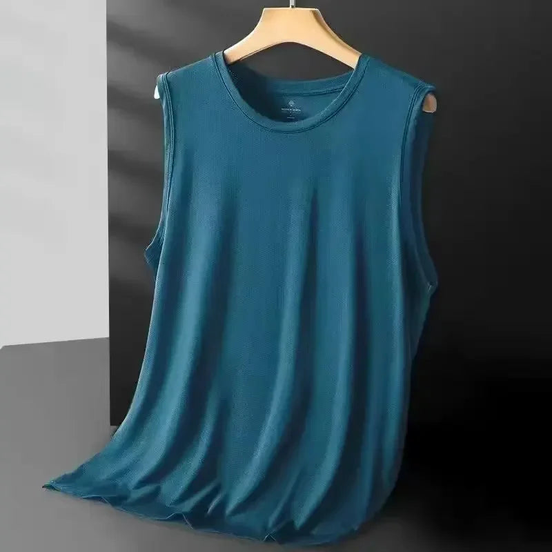 Men's Ice Silk Mesh Tank Top – Lightweight Breathable Summer Vest