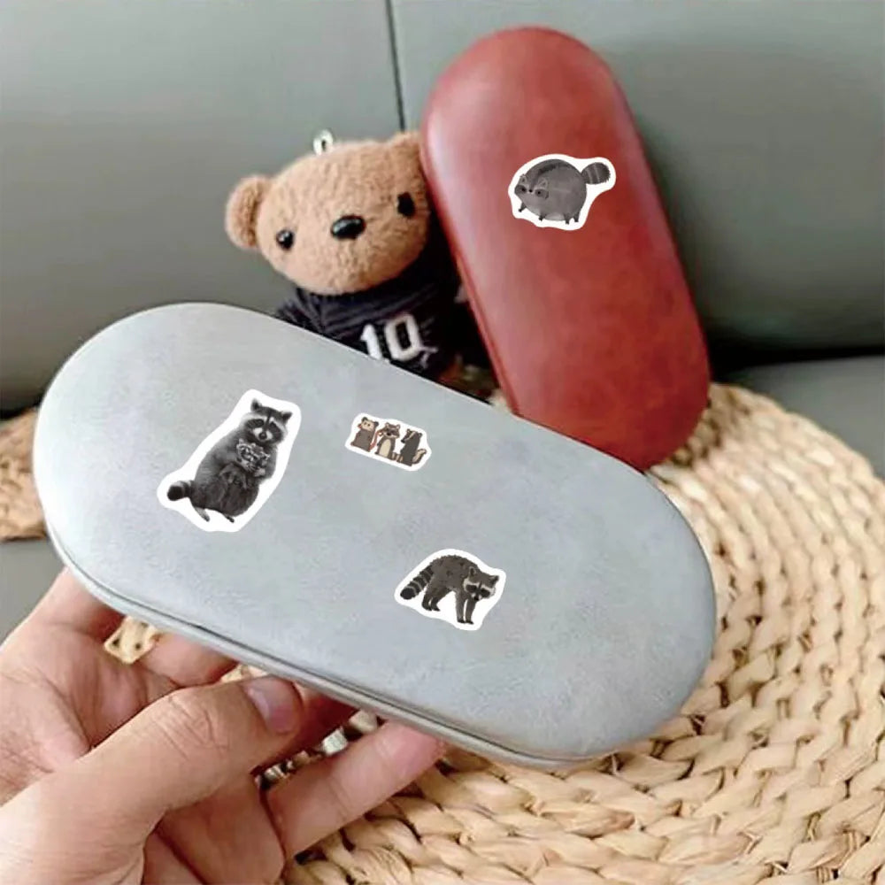 Raccoon Cartoon Sticker Roll – 500pcs DIY Planner & Journal Decoration Stickers