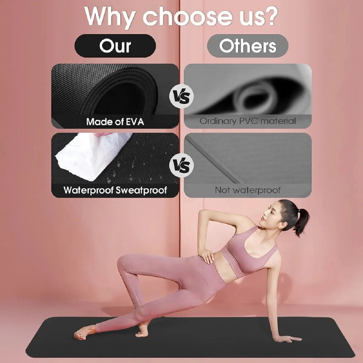 4MM Anti-Slip EVA Yoga Mat – Exercise, Pilates & Gymnastics