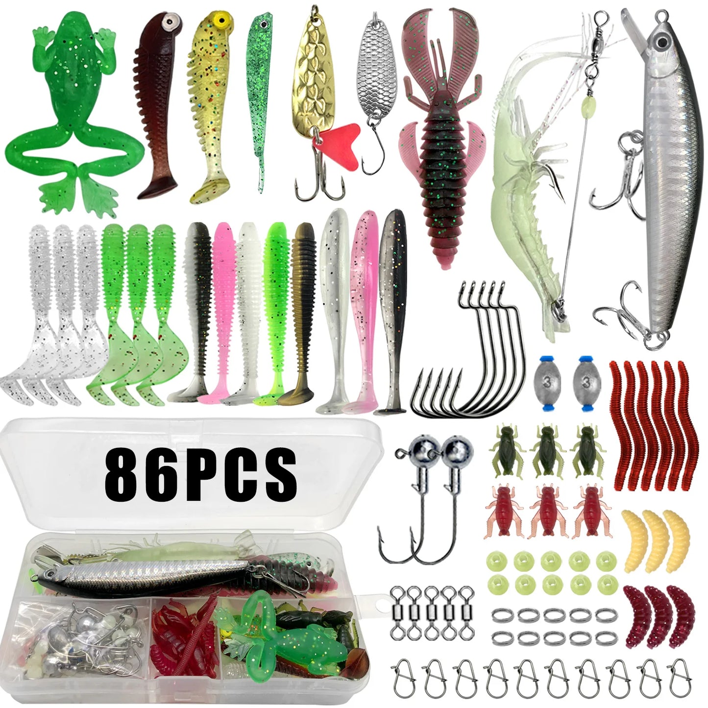 Fishing Lure Kit – Multi-Lure Tackle Box Set for Bass, Trout & Pike