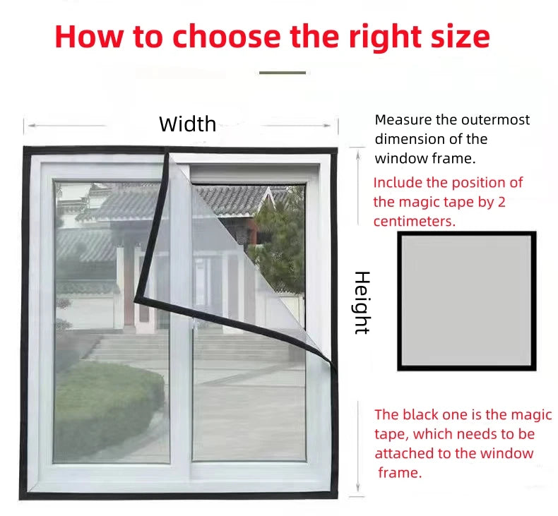 Mosquito-Proof Window & Door Screen – Custom Size Mesh Net (White)