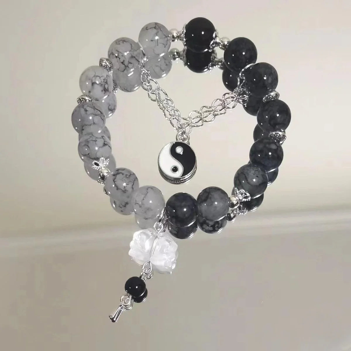 Crystal Beads Charm Bracelet – Korean Style Jewelry Gift for Women & Girls