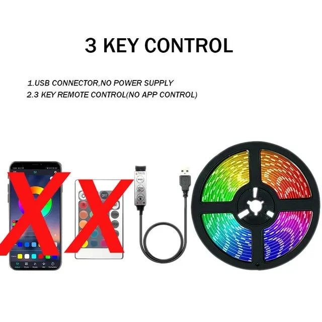 RGB LED Strip Lights — Bluetooth & WiFi Smart Color Changing Lights (1M–30M)