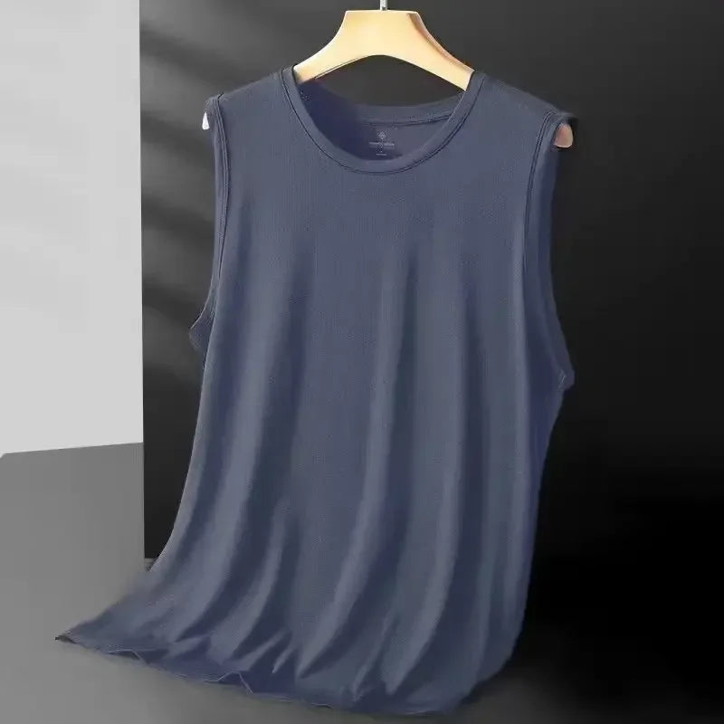 Men's Ice Silk Mesh Tank Top – Lightweight Breathable Summer Vest
