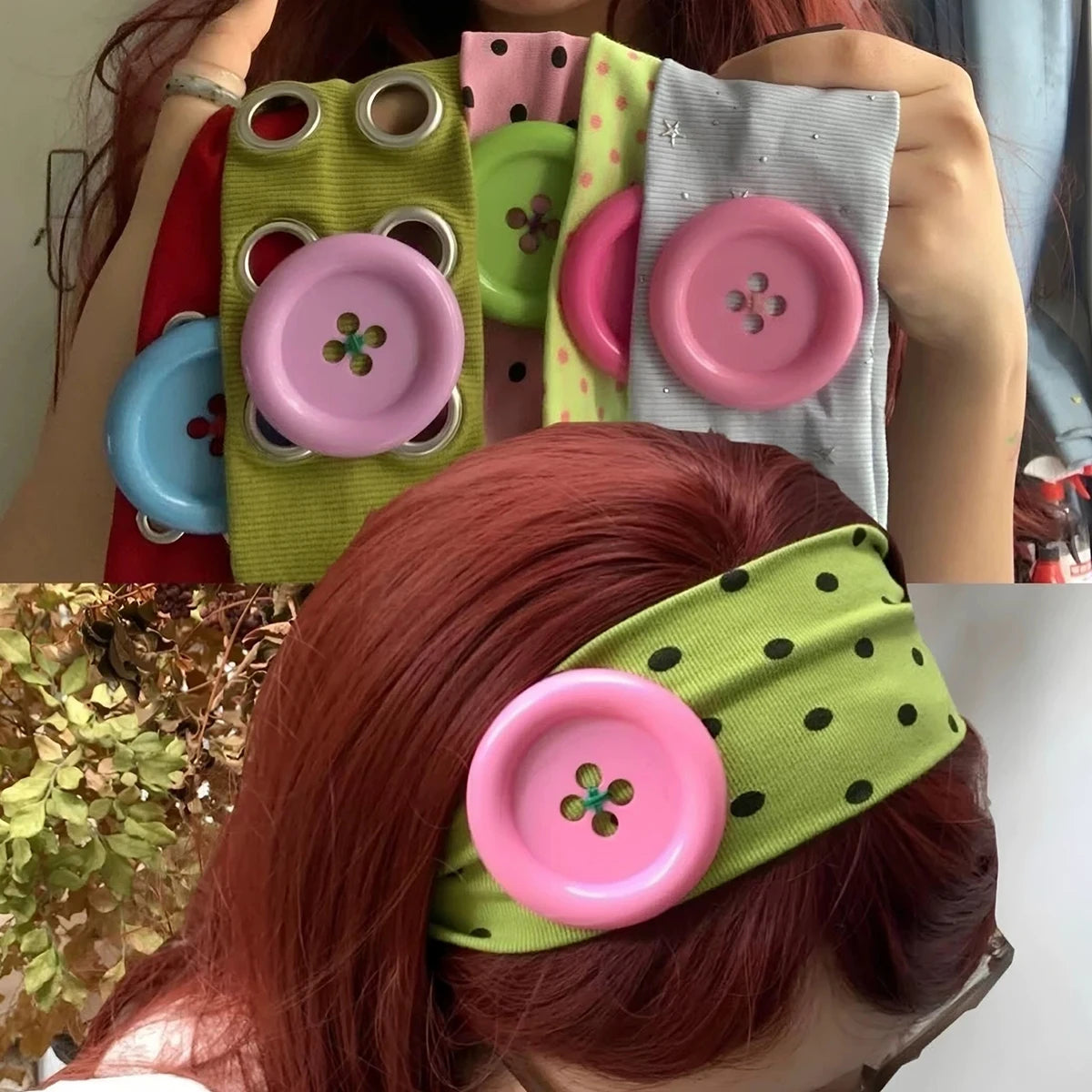 Y2K Retro Boho Wide Headbands – Stretch Dot Hair Accessories for Women | Yoga & Daily Wear