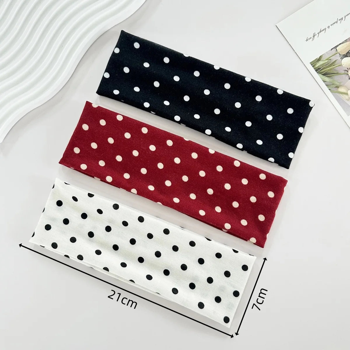 Y2K Retro Boho Wide Headbands – Stretch Dot Hair Accessories for Women | Yoga & Daily Wear