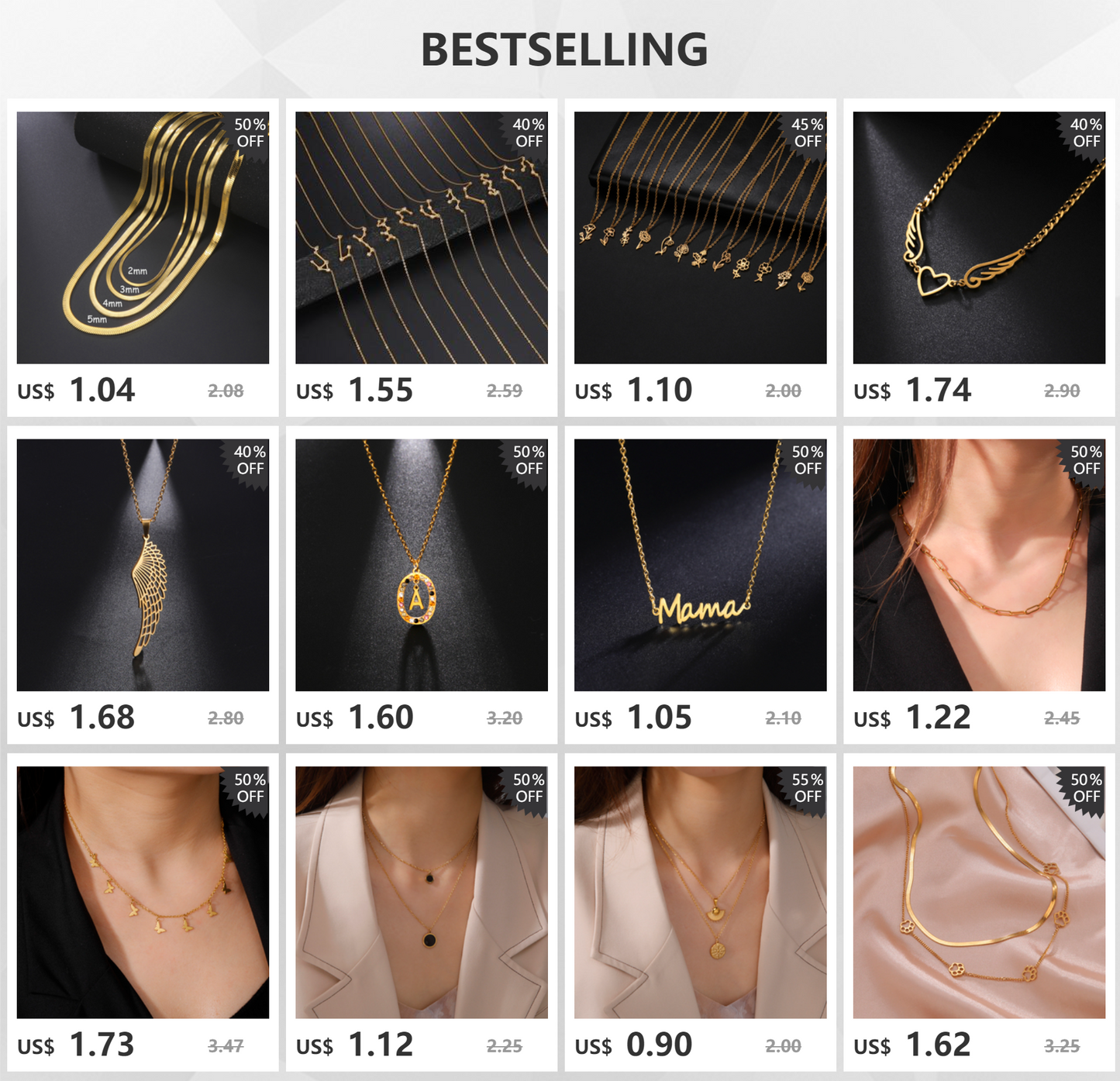 Stainless Steel Snake Chain Necklace | Gold & Silver Herringbone Choker for Women & Men