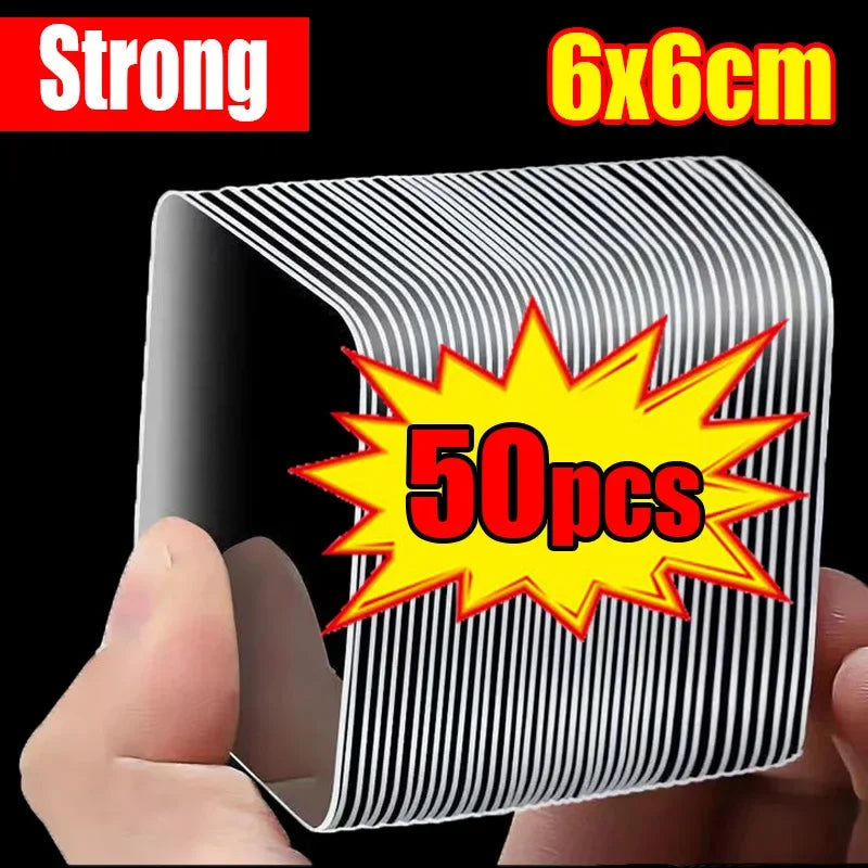 Ultra-Strong Nano Double Sided Tape — Waterproof Transparent Wall Stickers (10–50pcs)