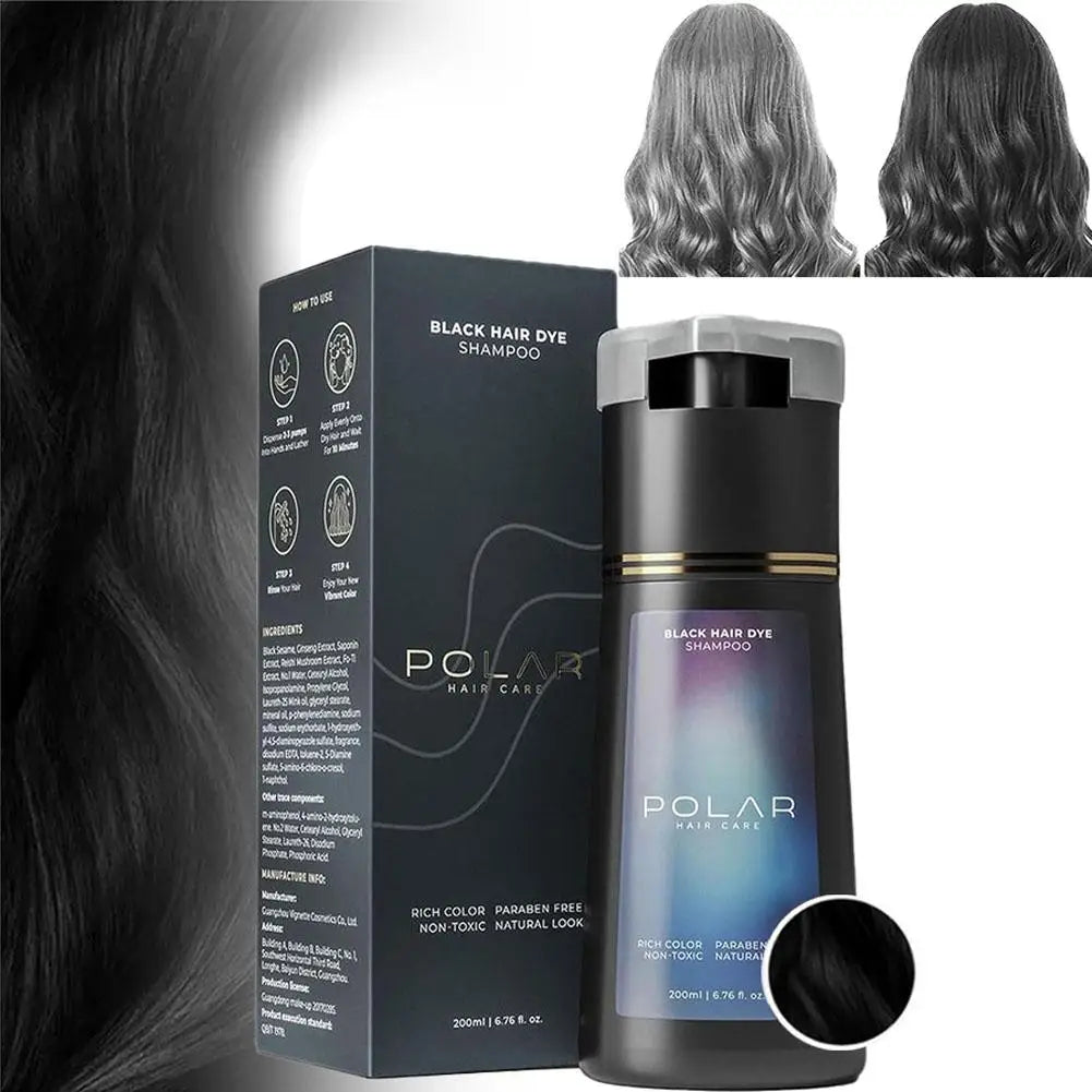 Natural Hair Dye Shampoo for Gray Hair – Black, Brown & Purple 200ml