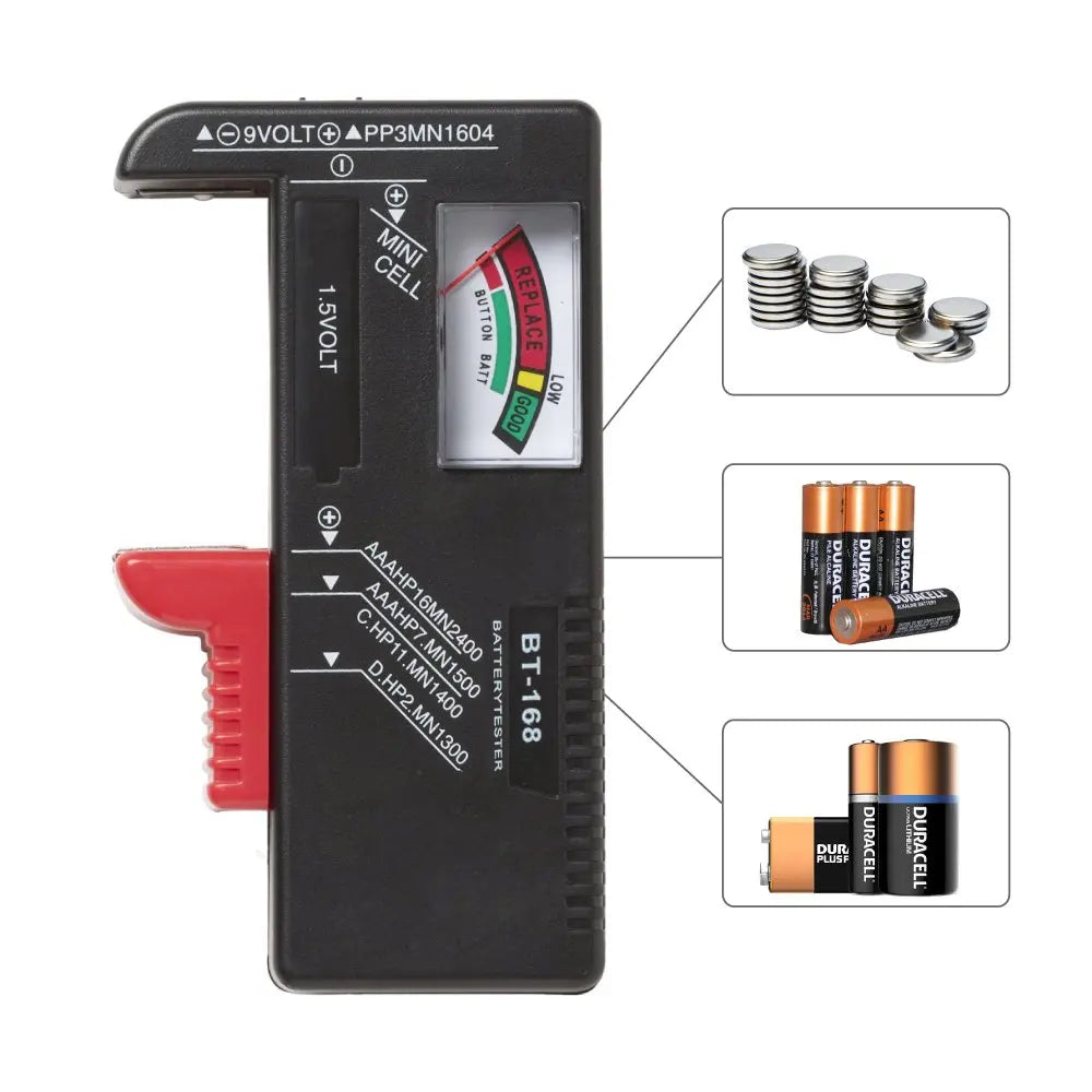Digital Battery Tester – AA/AAA/9V/1.5V & Button Cell | LCD Display