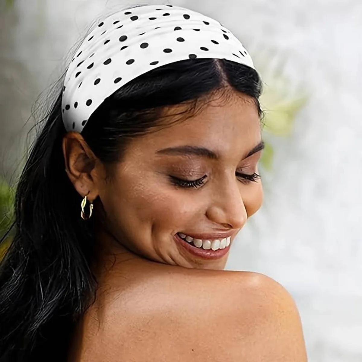 Y2K Retro Boho Wide Headbands – Stretch Dot Hair Accessories for Women | Yoga & Daily Wear