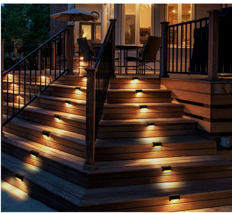 Solar LED Outdoor Step Lights – Waterproof Garden Stair & Deck Lamp