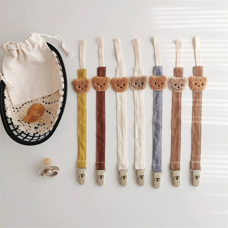 Cute Bear Baby Pacifier Clip — Anti-Drop Cartoon Teething Chain Holder