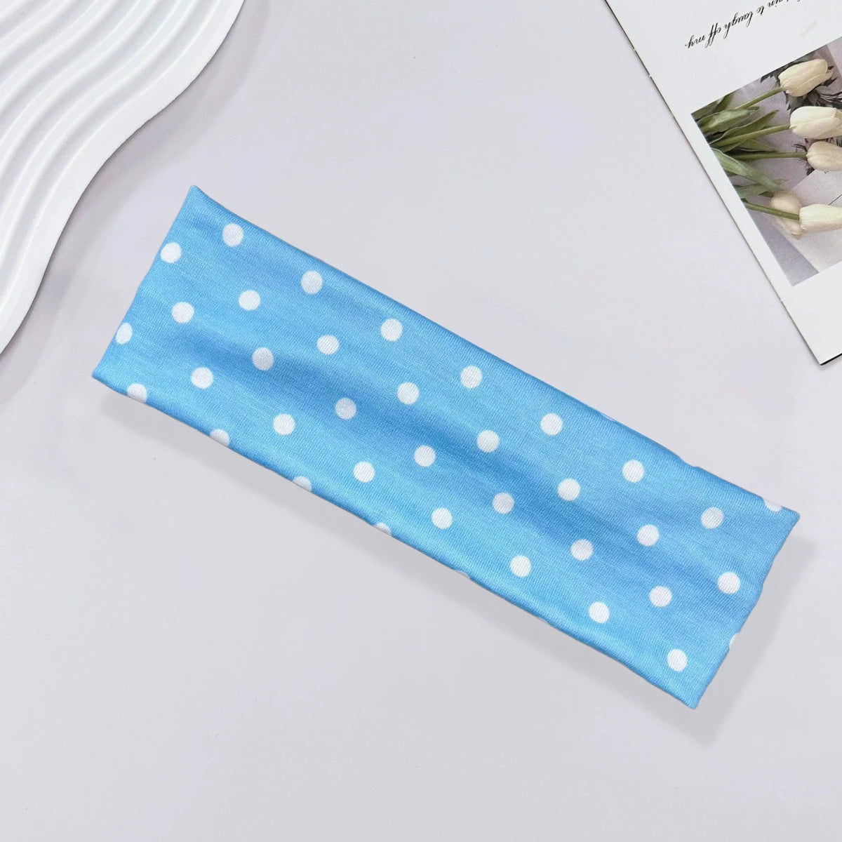 Y2K Retro Boho Wide Headbands – Stretch Dot Hair Accessories for Women | Yoga & Daily Wear